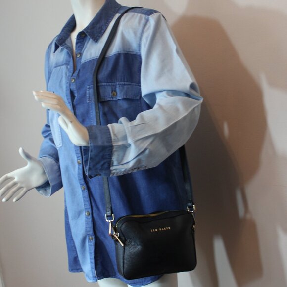 Pilcro Shirt Button Up Denim Chambray Patchwork Long Sleeve Blue XL - Picture 4 of 7